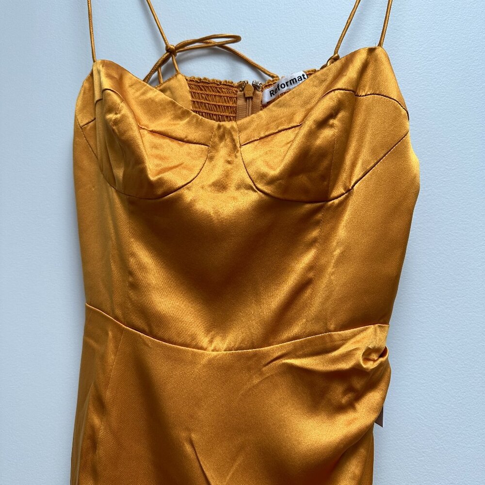 Reformation Marguerite Silk Dress Cantaloupe - Size 2